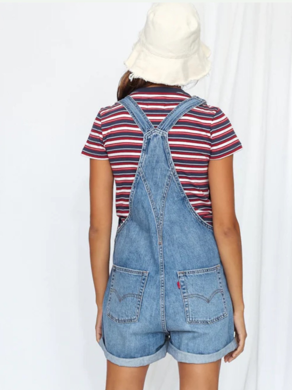 Levi's Light Blue Denim Short Overalls - Picture 3 of 7
